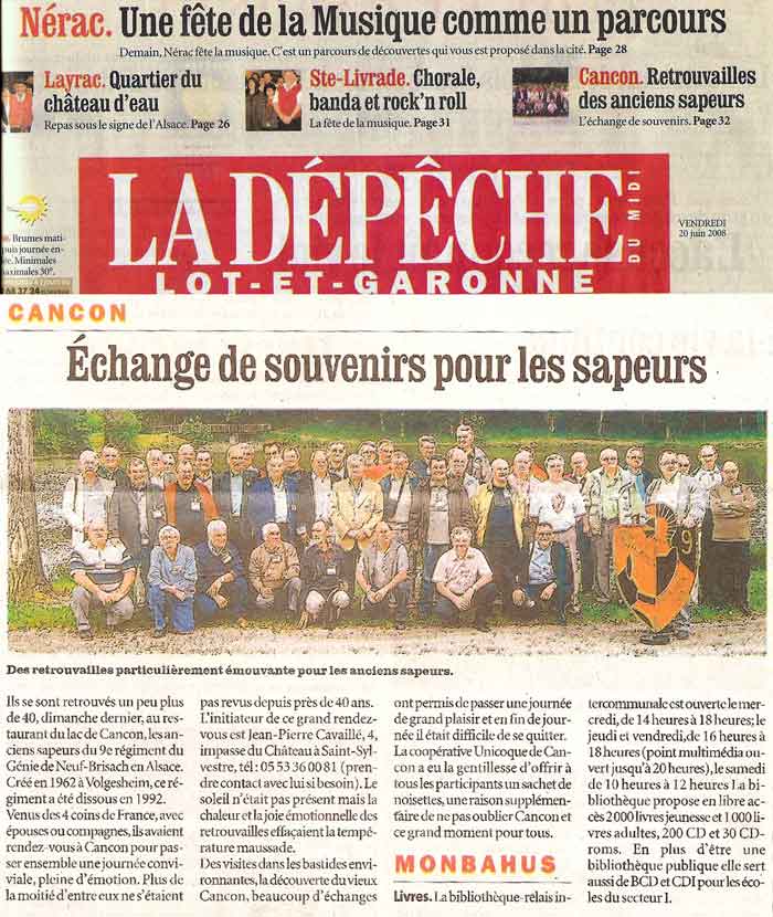 Article du journal La D&eacute;p&ecirc;che